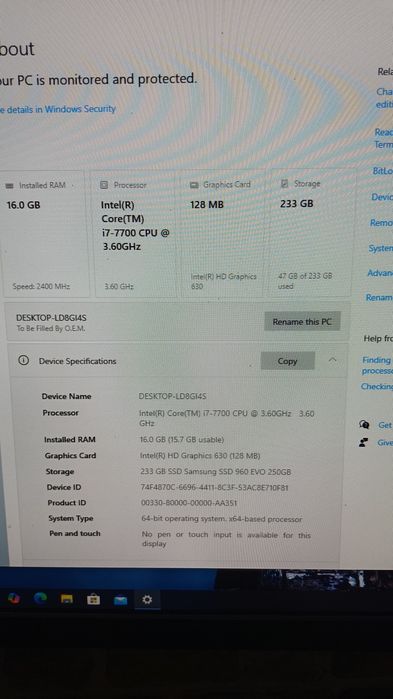 Kit Asrock B250Pro4+Intel Core I7 7700+16ddr4+SSD256+Cooler HDMI M2