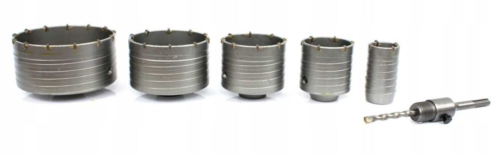 Set 6 carote cu vidie pentru beton 40-125mm cu adaptor SDS+ (S10330)