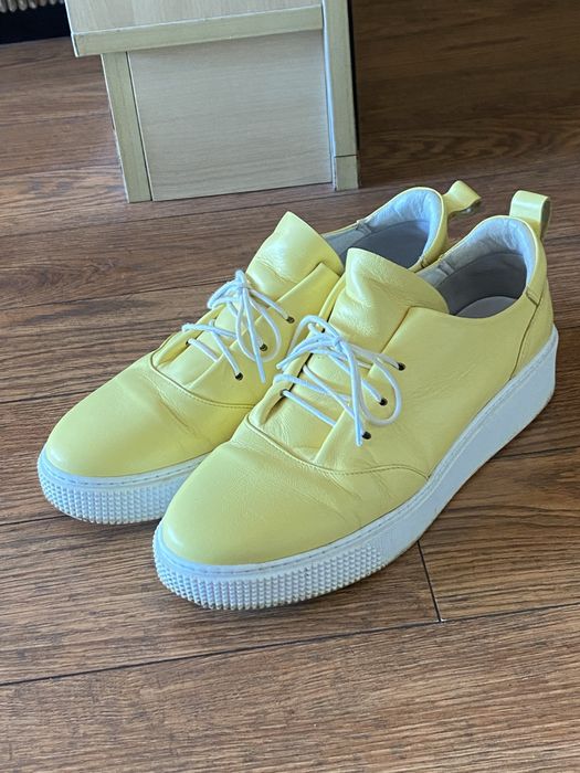 Жълти кецове Bianki от естествена кожа 41