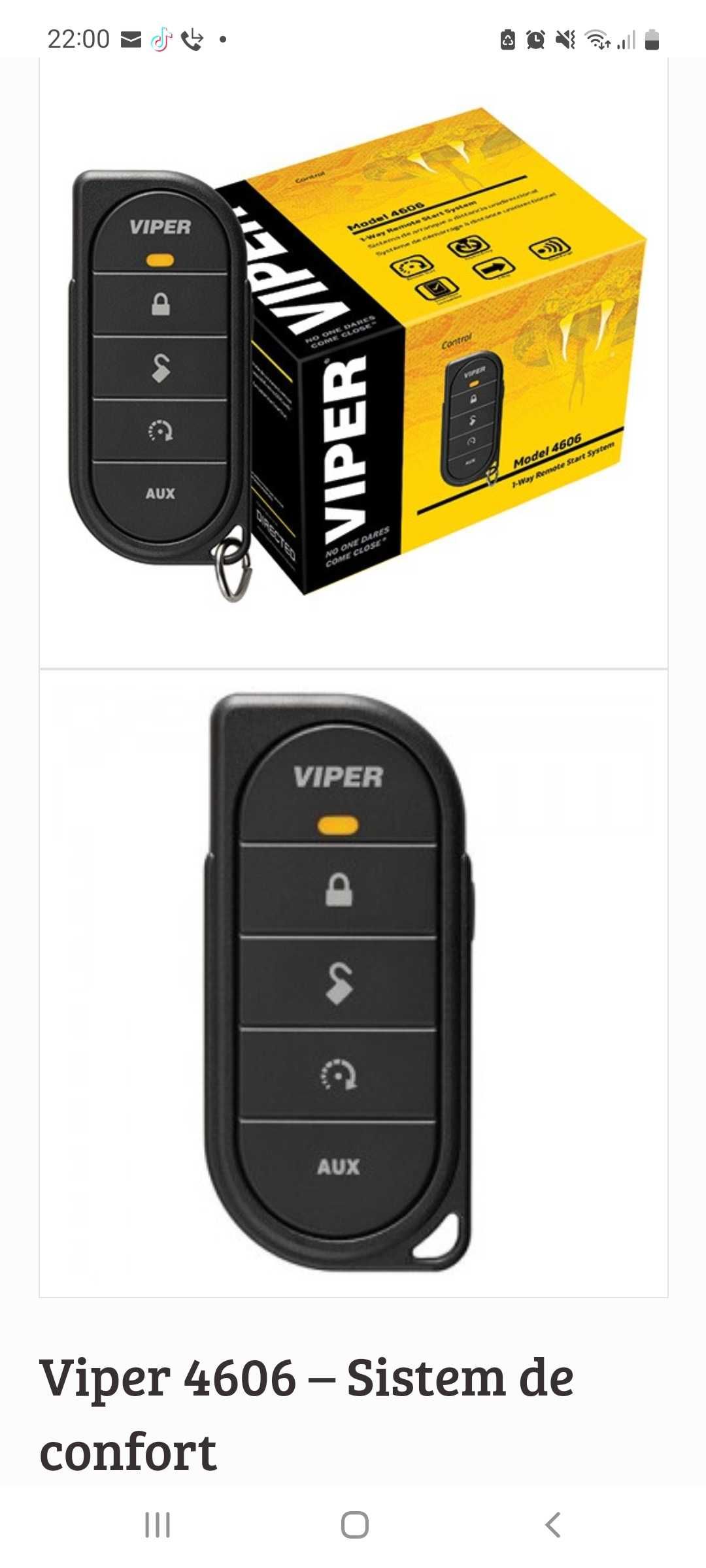 Alarma auto Viper Smart Start digital + Viper sistem confort