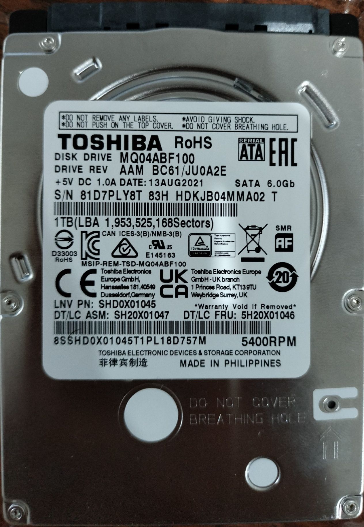 Продам жесткий диск TOSHIBA