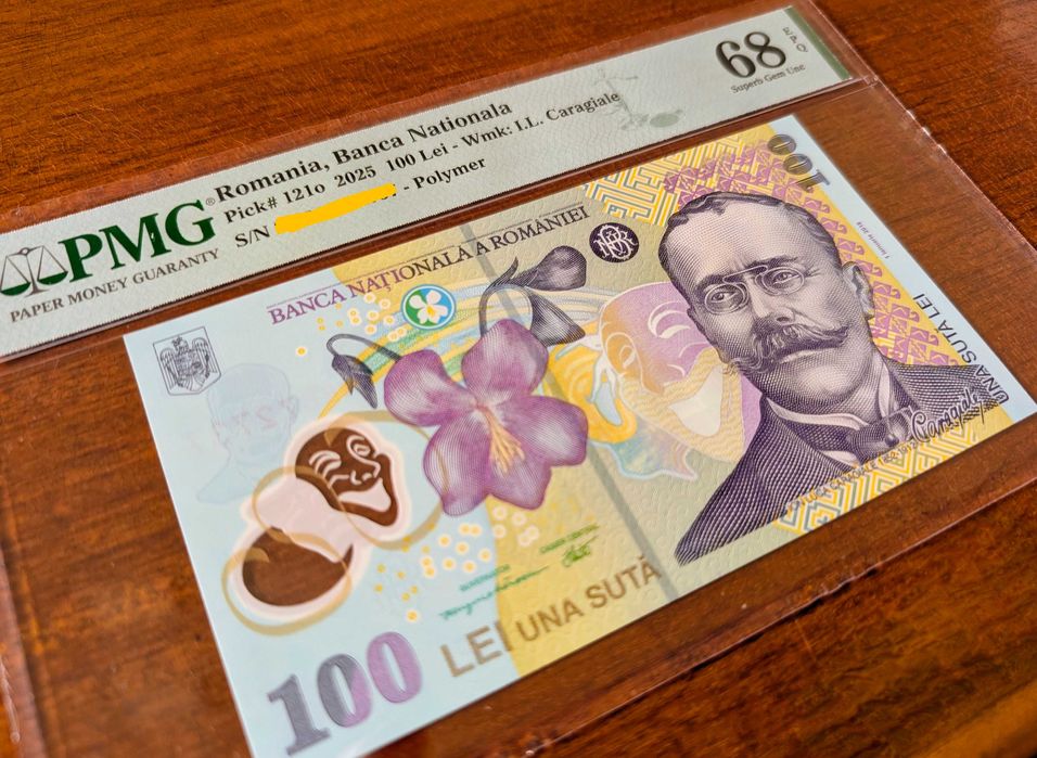 Bancnota numismatica 100 lei 2025 gradata