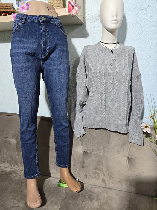 Blugi dama croiala clasica talie inalta