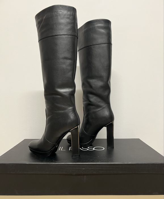 Cizme lungi din piele , Il Passo, negre , 36