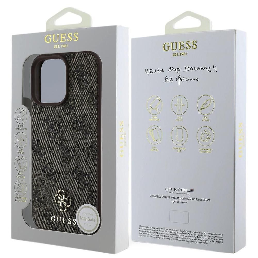 Калъф guess hardcase 4g classic magsafe – iphone 16 pro max – кафяв