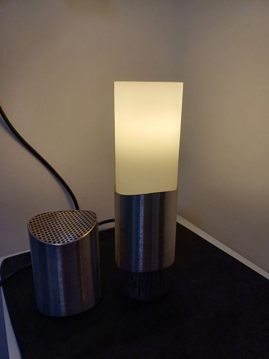 Accesoriu decorațiune masa birou lumina inox acryl Italia 1970