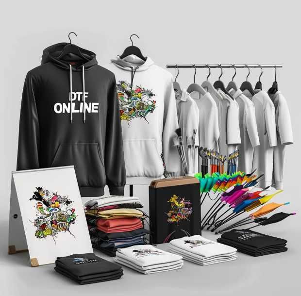Печать на одежде, дтф печать, печать на футболках