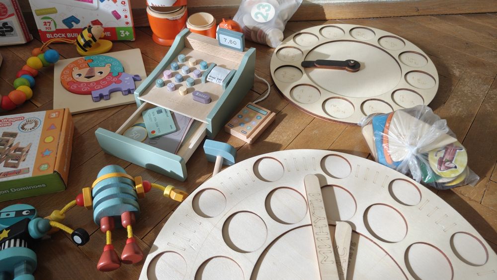 Запазени дървени образователни играчки за деца (2-3 г.) – Монтесори