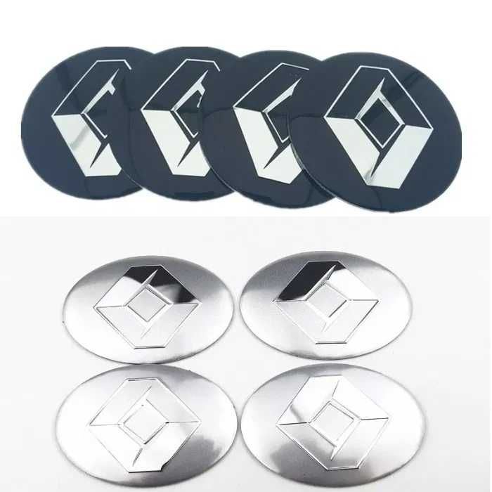 Set Embleme/Stickere roți Renault culoare gri și negru diametrul 56 mm