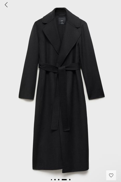 Вълнено черно палто Mango