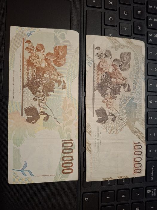 Lot 2 bancnote 100000 lire Italia