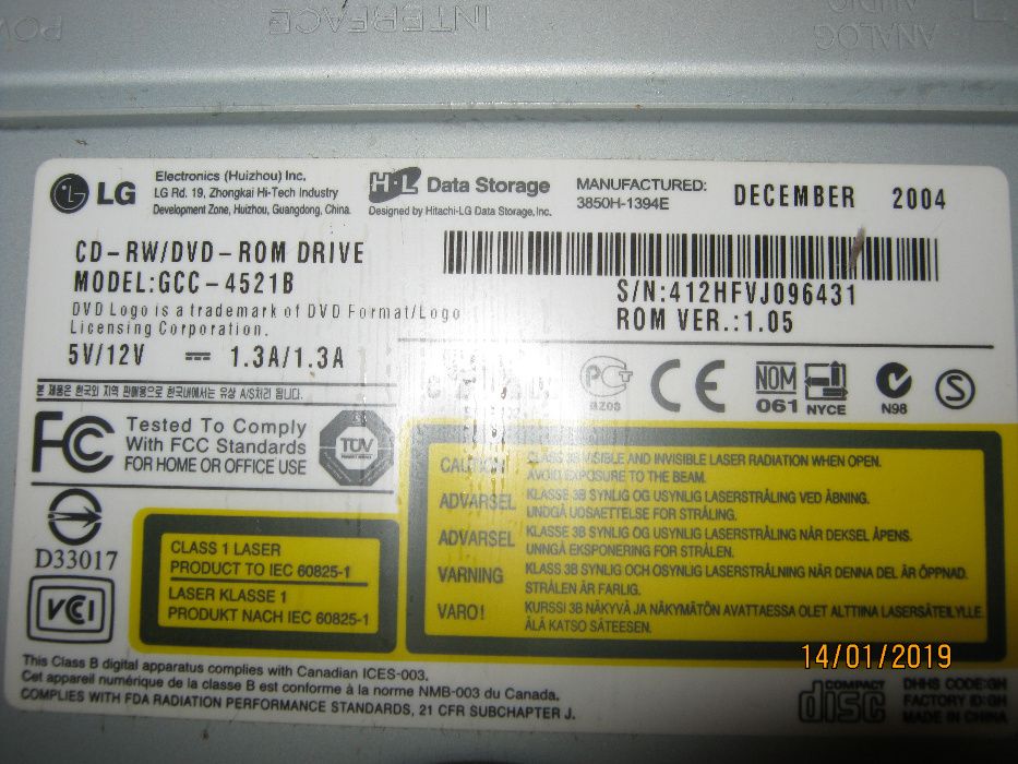 DVD-ROM LG - model GCC-4521B