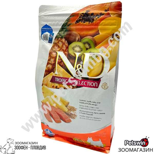 Пълноценна храна за Кучета от Мини породи- Сьомга-1.5/5кг-N&D Tropical