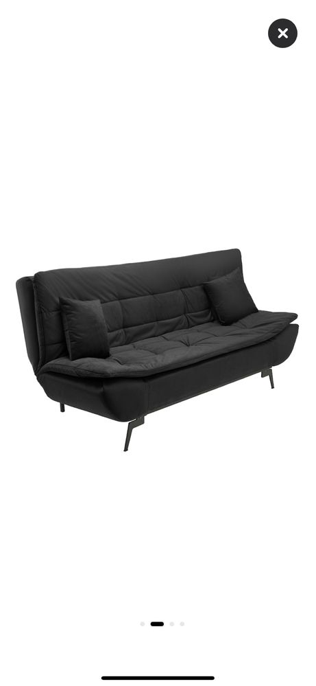 Canapea extensibila 3 locuri, negru -190x90x85 cm