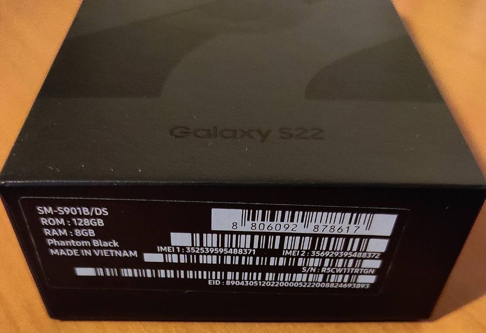 Samsung Galaxy S22 5G 128Gb Black Гаранция 3год.(Като нов)