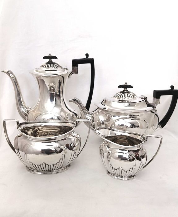 Serviciu de ceai și cafea din argint masiv Sheffield 1897