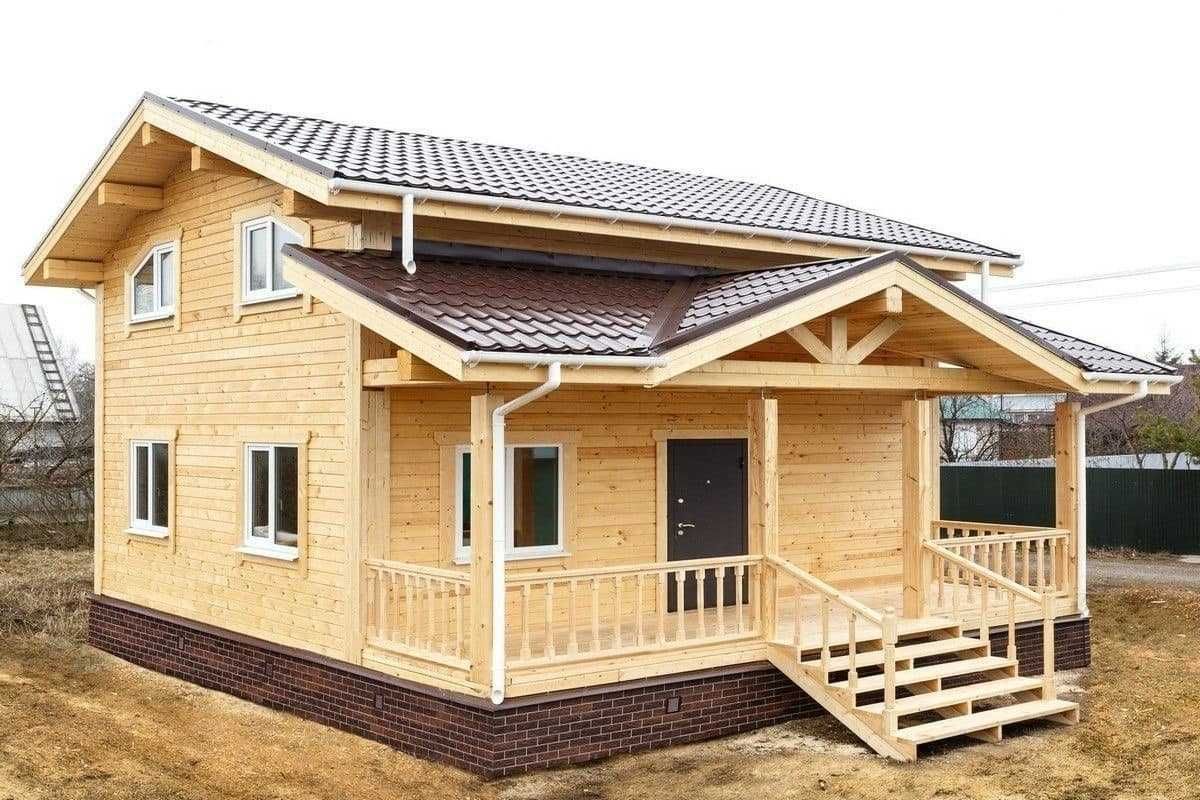 Cabana stil A-Frame, casa, terase si foisoare din structura de lemn