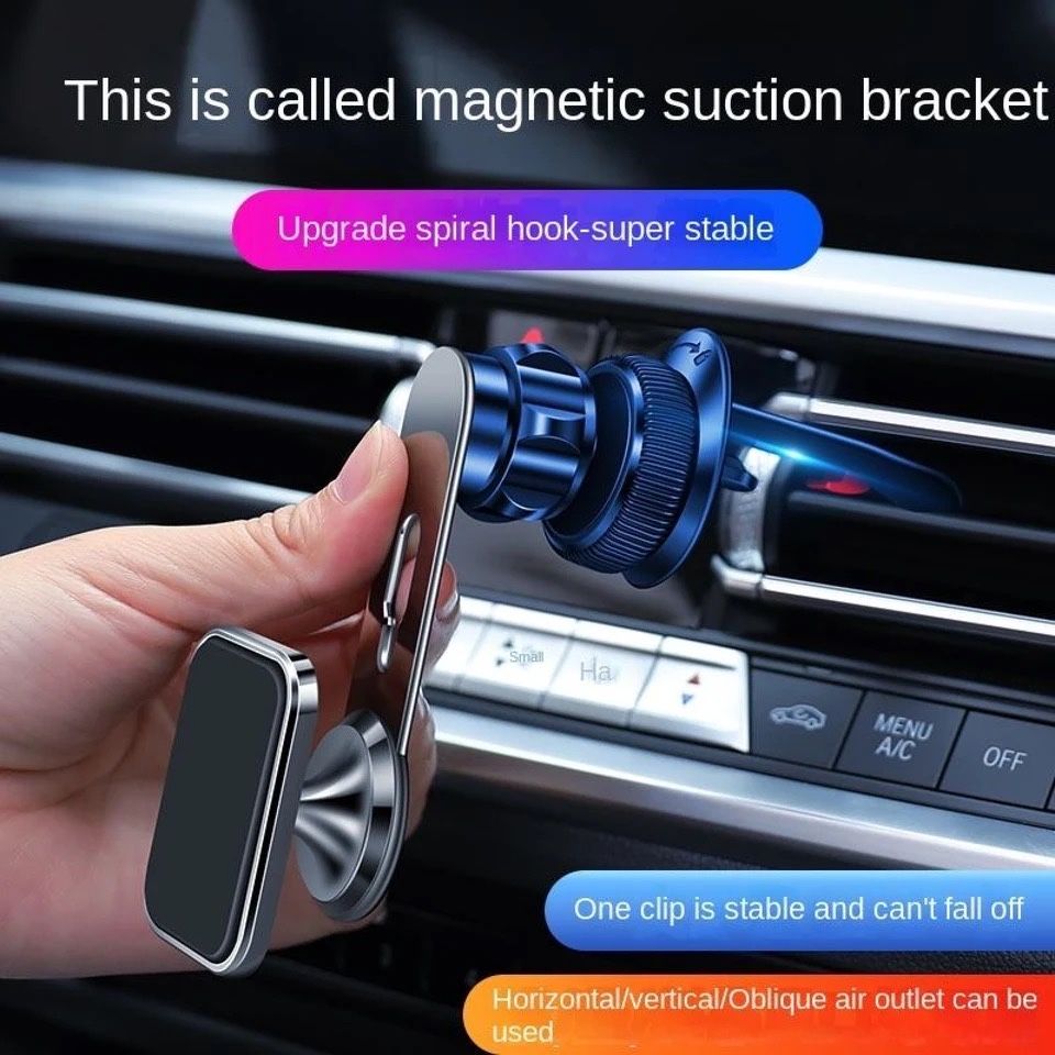 Suport Grila Auto Magnetic Telefon Rotativ 360 Placuta Metalica