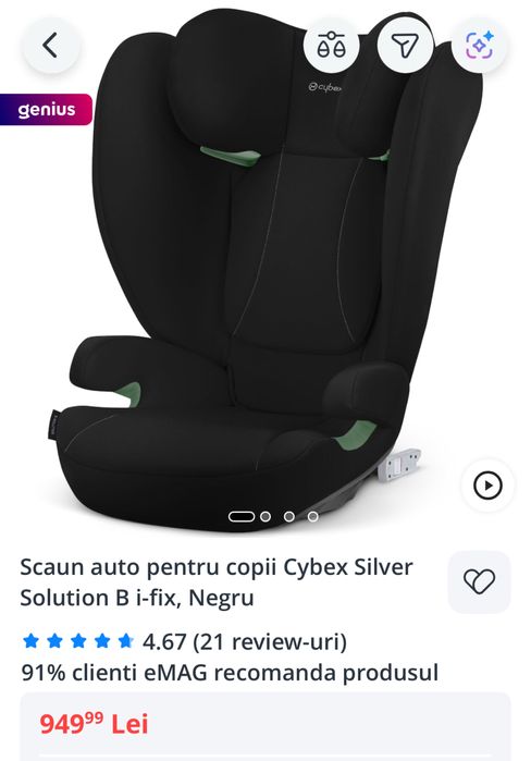 Scaun auto copii Cybex Silver Solution B i-fix 100-150cm, produs nou