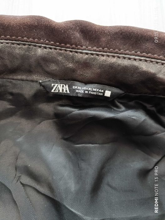 ''ZARA''оригинално мъжко кожено яке Л размер