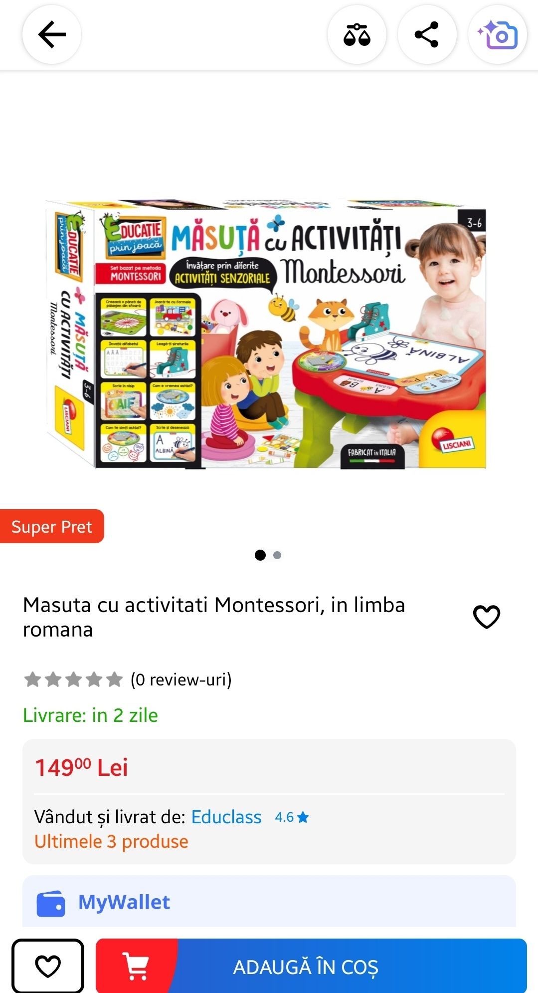 Masuta cu activitati Montessori