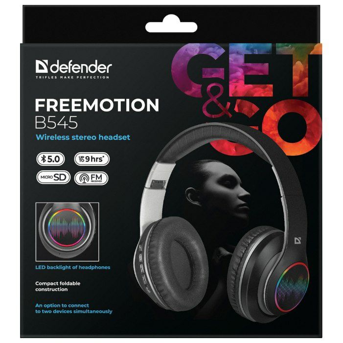 Топ!Беспроводные Наушники Defender B545  (Bluetooth, время 9 часов)