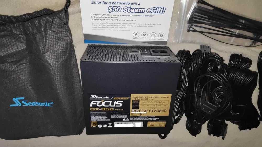 Sursa Seasonic FOCUS GX ATX 3 (2024), 80 Plus Gold, 850W, 12VHPWR