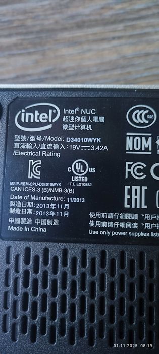 Intel nuc D34010WYK
