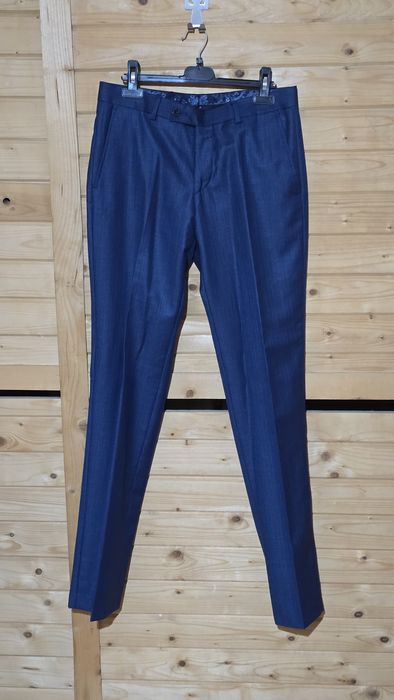 Costum 3 piese Sacou Vestă Pantaloni Lână Albastru
