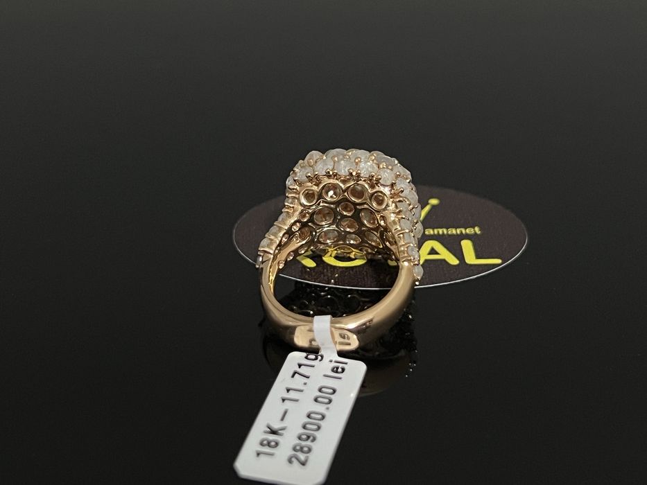 Bijuteria Royal CB : Inel cu 89 diamante naturale 4,96ct 11,71gr 18k
