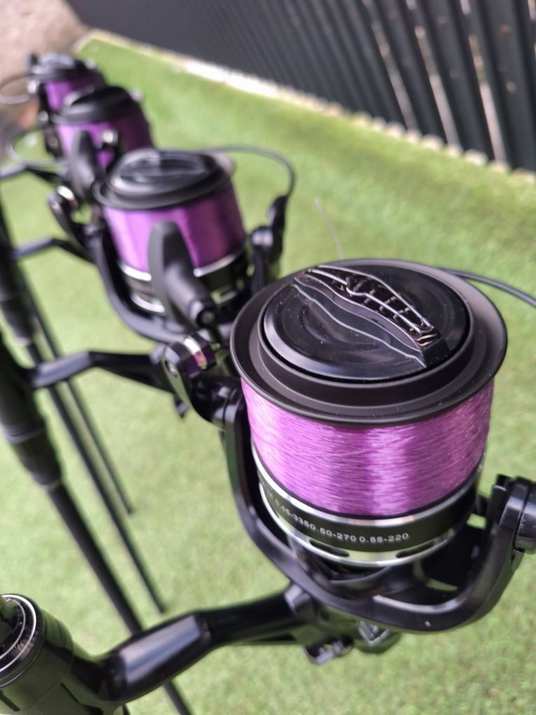 Set 4 Viper 3.6m , 3.5 lbs, 2 seg + 4 Mulinete Black Force 8000