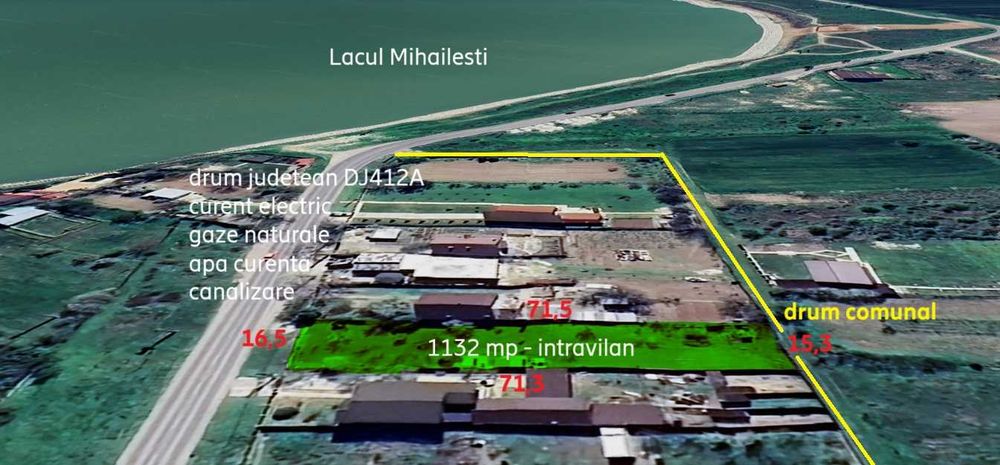 Teren intravilan la strada principala, toate utilitatile, parcelabil