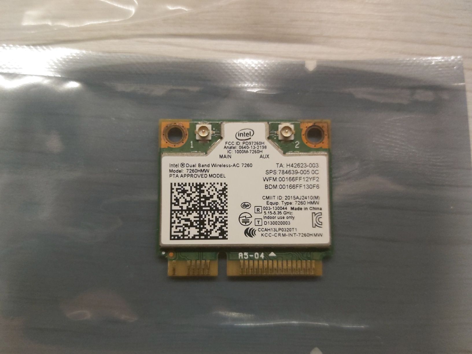 Intel 7260hmw AC dual band/BT4.0 Mini Pca-E Wireless