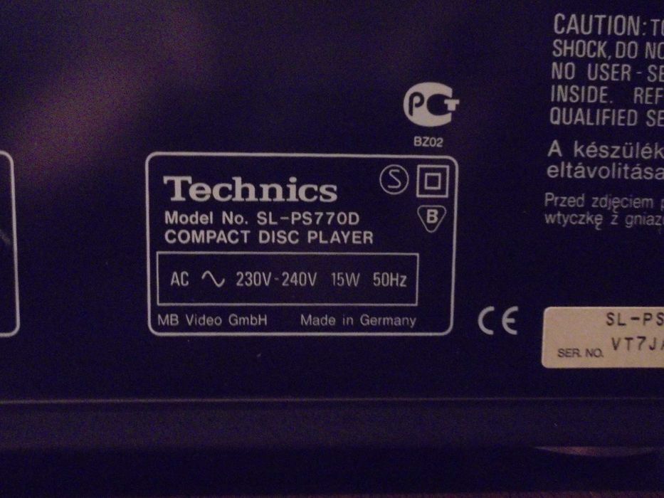 Vand CD player Technics SL-PS770D