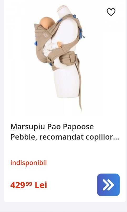 Marsupiu ergonomic Pao Papoose negru