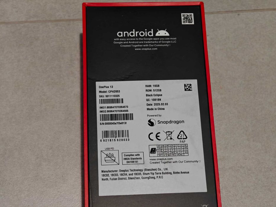 OnePlus 13 16/512 GB black eclipse