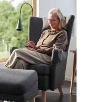 Кресло и табуретка за крака (IKEA OMTANKSAM) за възрастни хора