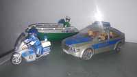 Playmobil set politia germana, mașina, moto, barca