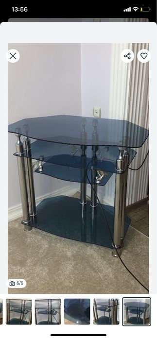 Подставка для тв стекло синий