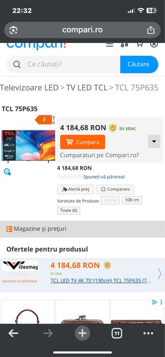 Amanet ozana vinde Televizor Tcl 75P635 189cm