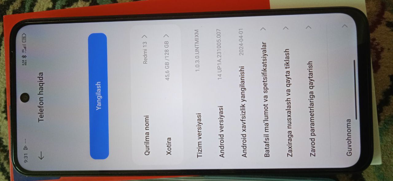 redmi 13 ideal holatta 8+8/128