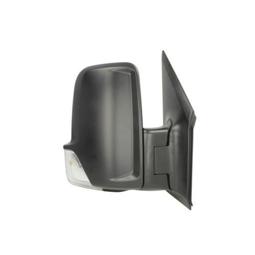 Oglinda exterioara Mercedes Sprinter 2524 07.202009, VW Crafter 12.202009, partea Dreapta, Crom, manuala, Fara incalzire, carcasa neagra, Convex, View Max, 9068104916; cu semnalizare, cu brat scurt; muga