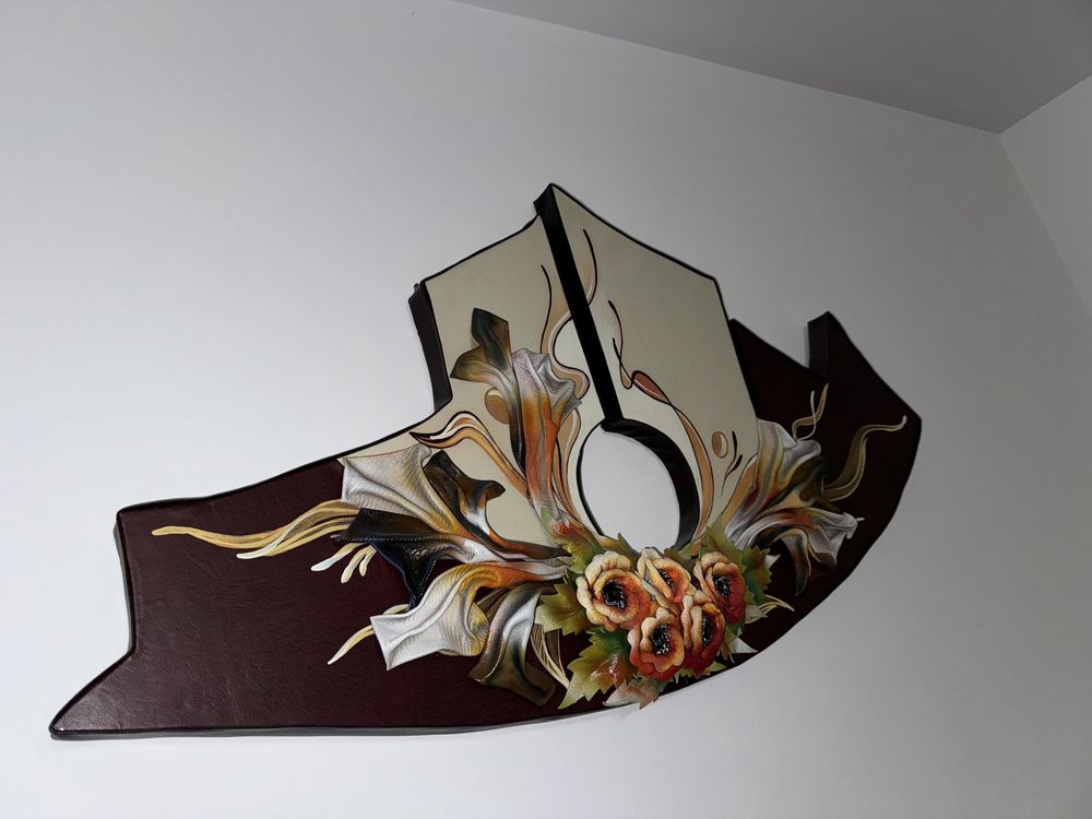 Tablou de perete din piele cu trandafiri 3D
