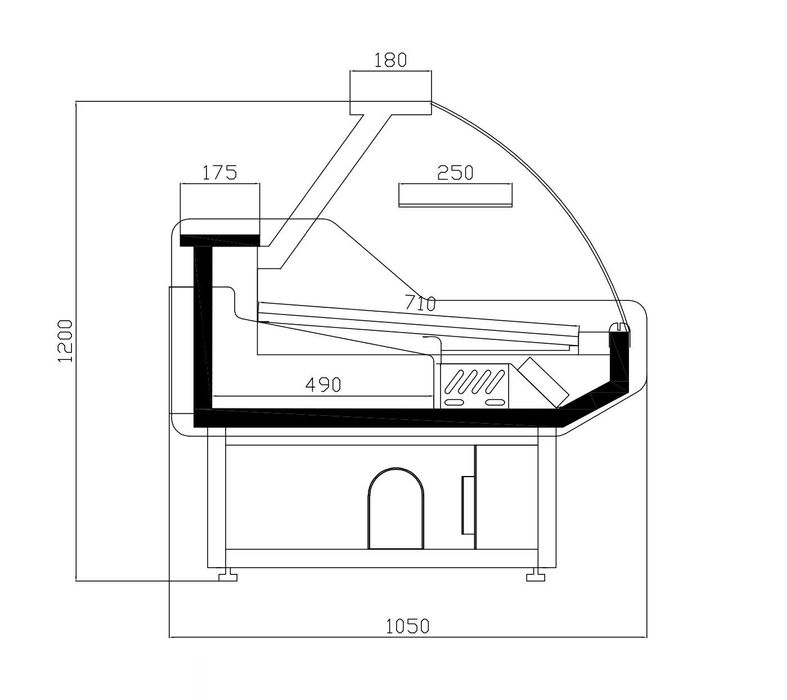 Vitrina Frigorifica Orizontala Italia / INTERIOR FULL INOX/ 200cm/ NOU