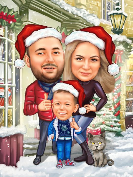 Коледен Подарък Карикатура по Снимка-Перфектният Подарък за Празниците
