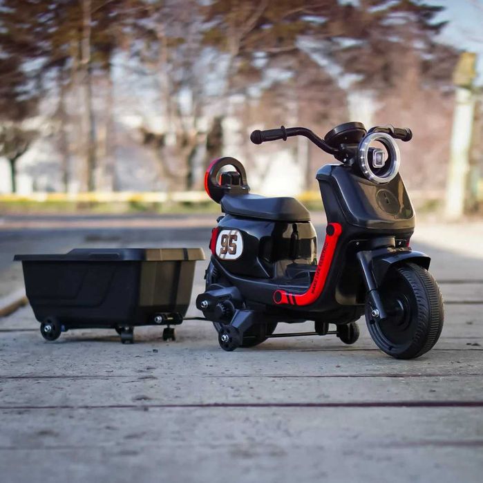 Scuter electric cu remorca, telecomanda Kinderauto BJBTK3 70W 6V black