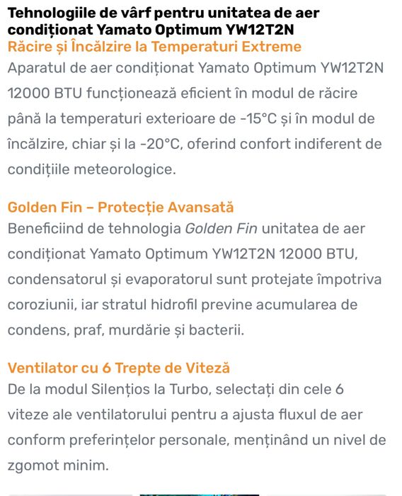 Aer condiționat Yamato 12000btu– Montaj complet – 2700 lei