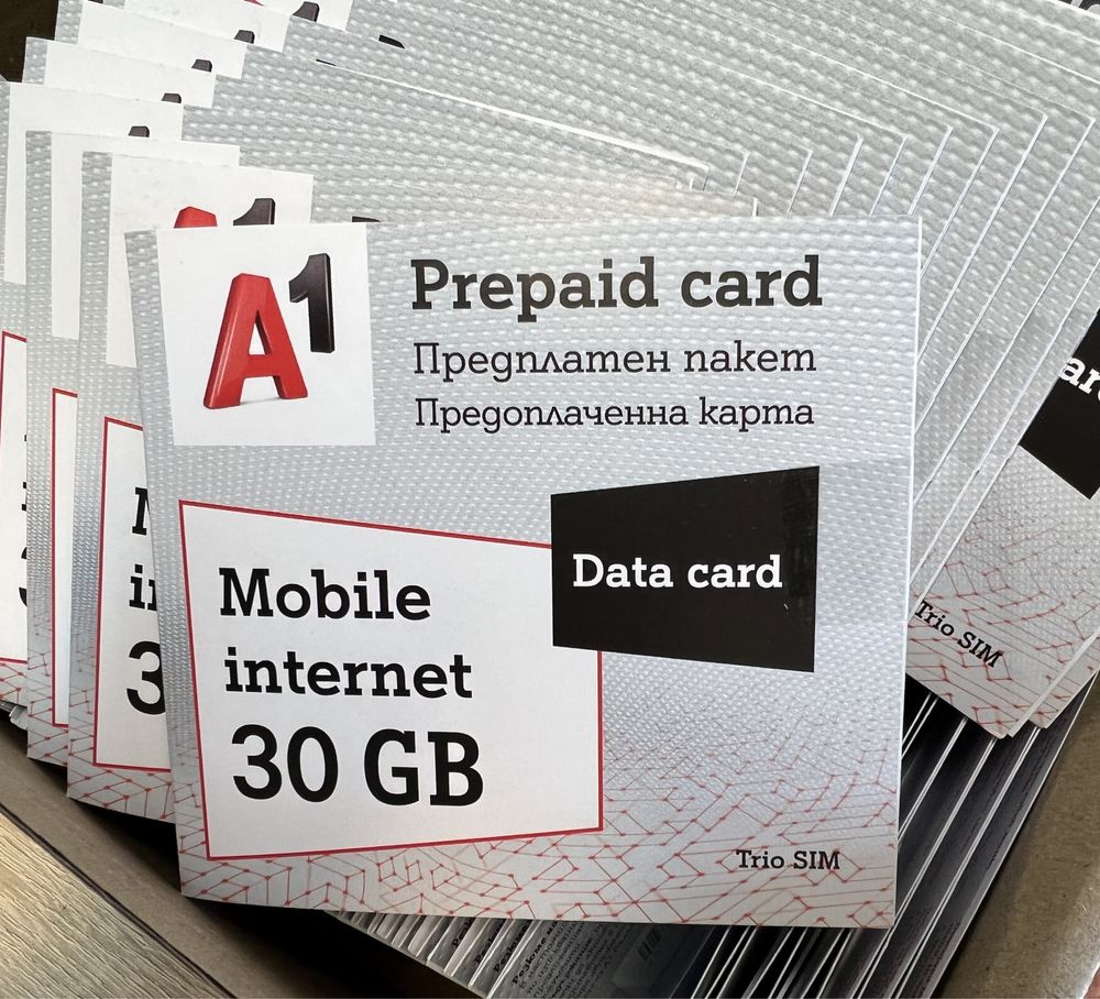 Мобилен без лимит 10 дни интернет за телефон 30GB скорост 5G sim card