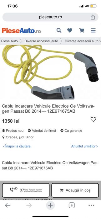 Cablu Incarcare Vehicule Electrice Oe Volkswagen