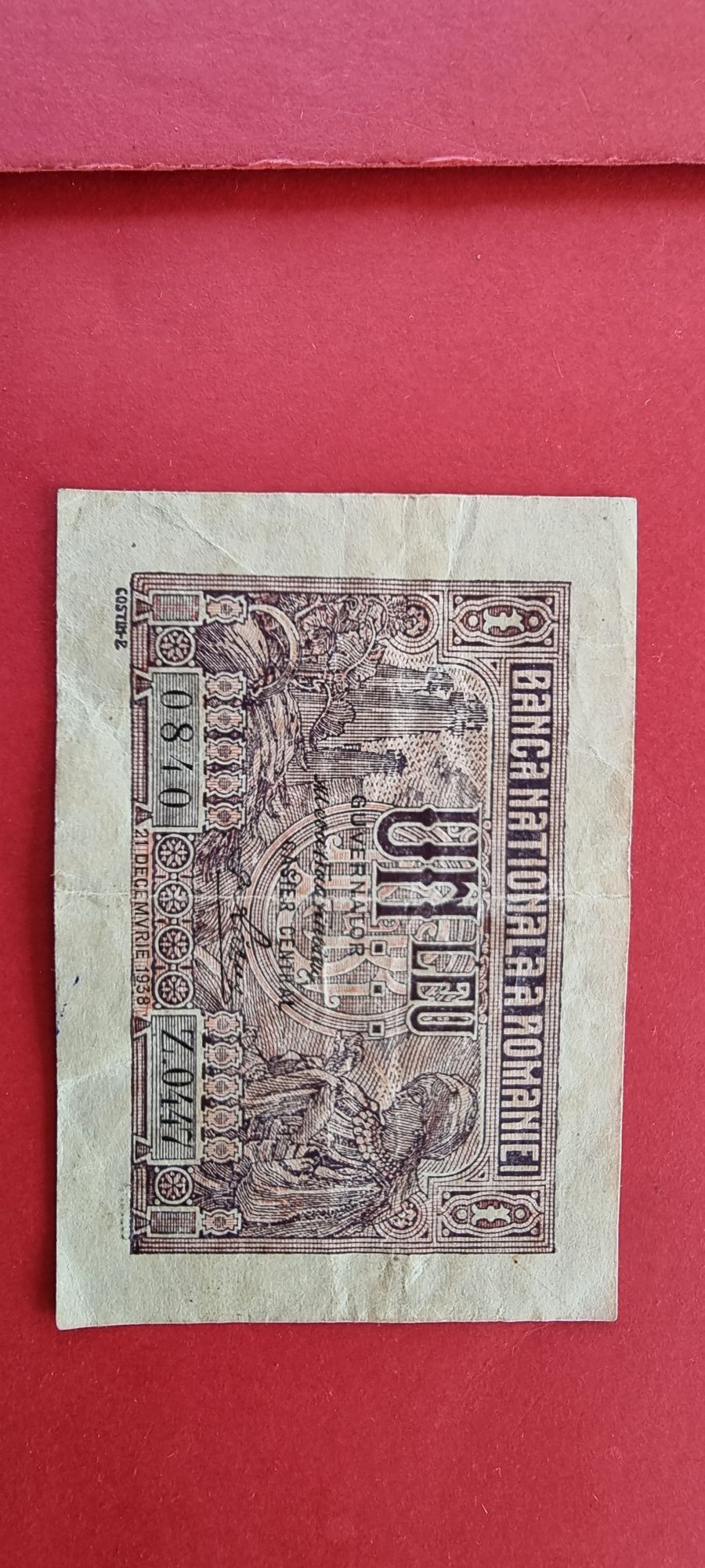 Bancnote 1 leu 1938 xf